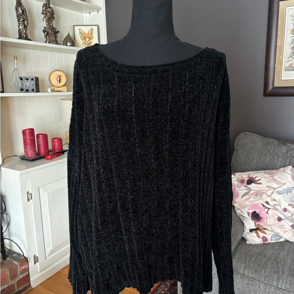 7 For All Mankind Black Crew Neck Sweater XXL